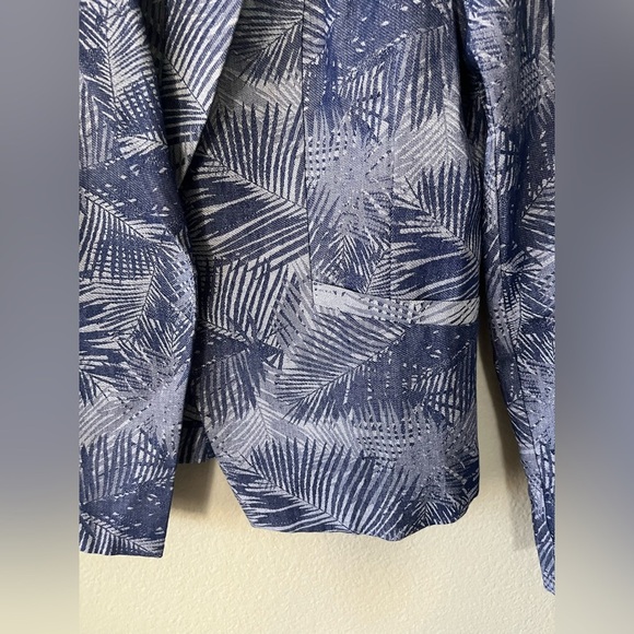 Anthropologie Cartonnier Navy Fern Brocade Smart Suit Jacket Womens Size 10 - Picture 8 of 15
